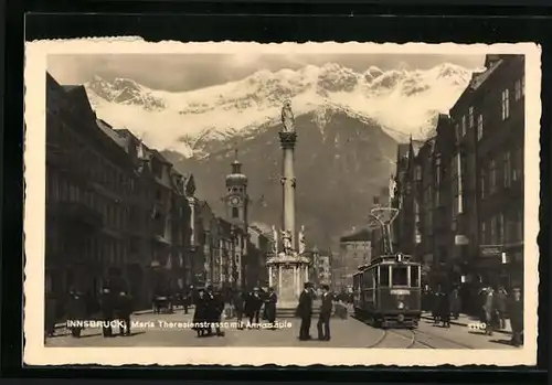 AK Innsbruck, Maria Theresienstrasse mit Annasäule