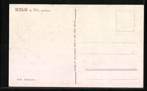 AK Köln a. Rh., Leystapel mit Strassenbahn