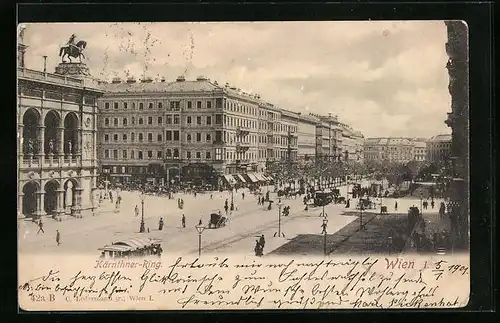 AK Wien, Strassenbahn auf dem Kärnthner-Ring