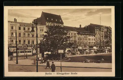 AK Berlin, Partie in der Königgrätzer Strasse mit Hotel Preussischer Hof