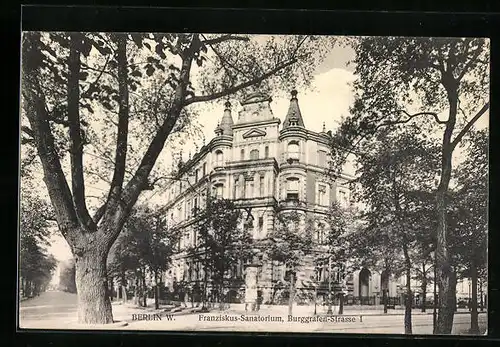 AK Berlin, Franziskus-Sanatorium in der Burggrafen-Strasse 1