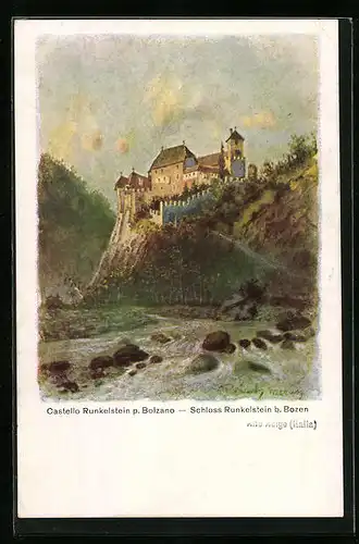 Künstler-AK F.A.C.M. Reisch: Bozen, Schloss Runkelstein bei Bozen