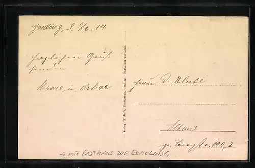 AK Garding, Partie in der Norderstrasse mit Gasthaus Zur Erholung