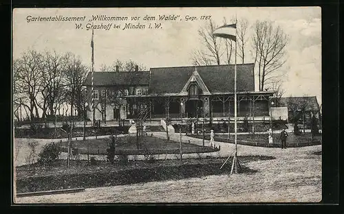 AK Minden i. W., Gasthaus Willkommen vor dem Walde