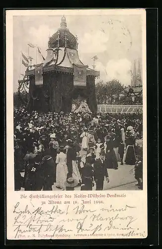 AK Hamburg-Altona, Enthüllungsfeier des Kaiser-Wilhelm-Denkmals am 18.06.1898