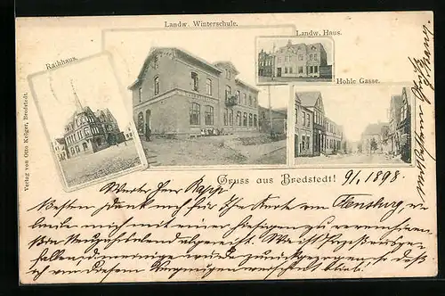 AK Bredstedt, Landwirtschaftliche Winterschule, Rathaus, Strasse Hohle Gasse