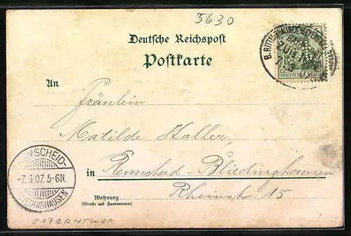 Lithographie Heidersteg / Radevormwald, Restaurant von Witwe Friedr. Hold, Gartenwirtschaft und Kegelbahn