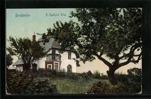 AK Brodersby, Ansicht der P. Rathjes`s Villa