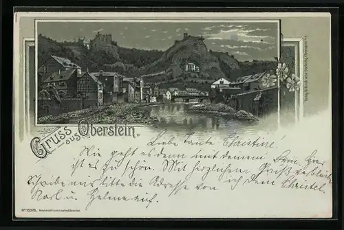 Mondschein-Lithographie Oberstein, Teilansicht