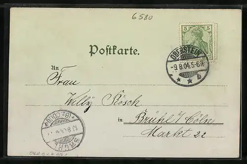 Mondschein-Lithographie Oberstein, Teilansicht