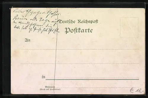 Lithographie Mittelfrohna i. S., Gasthof, Reimanns-Salon, Rittergut