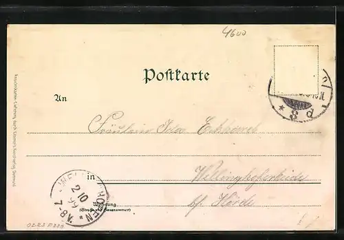 Lithographie Dortmund, Restaurant Kronenburg, Schwanenteich