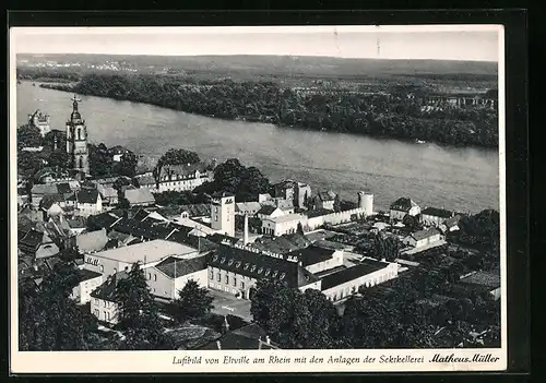 AK Eltville /Rhein, Fliegeraufnahme mit Sektkellerei Matheus Müller