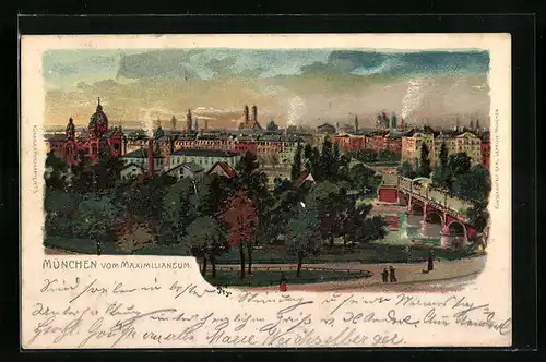 Lithographie München, Ausblick vom Maximilianeum