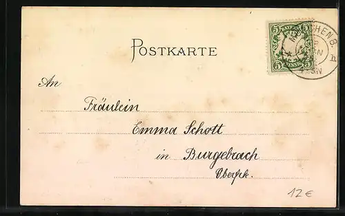 Lithographie München, Hof bei der Michaelskirche