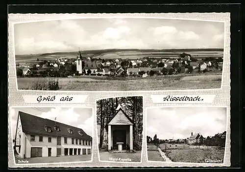 AK Kisselbach /Hunsr., Totalansicht, Partie an der Waldkapelle, Schule