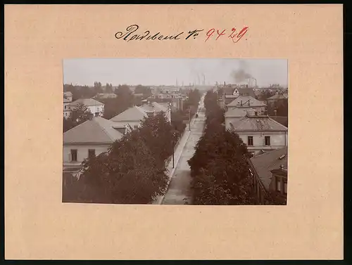 Fotografie Brück & Sohn Meissen, Ansicht Radebeul, Albertstrasse mit Villa Marianne und Blick zur Chemischen Farbrik