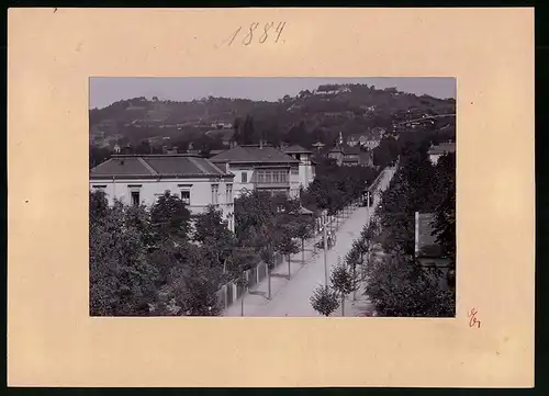 Fotografie Brück & Sohn Meissen, Ansicht Oberlössnitz, Blick in die Kaiser Wilhelm Strasse, Villa Caroline, Schloss Lössnitz