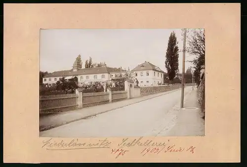 Fotografie Brück & Sohn Meissen, Ansicht Niederlössnitz, Strassenpartie an der Sektkellerei Bussard