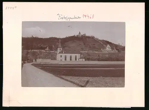 Fotografie Brück & Sohn Meissen, Ansicht Zitzschewig, Blicka uf die Kirche mit Wettinhöhe