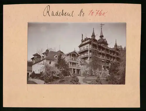 Fotografie Brück & Sohn Meissen, Ansicht Oberlössnitz, Blick auf Bilz-Sanatorium