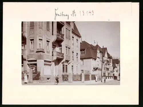 Fotografie Brück & Sohn Meissen, Ansicht Freiberg i. Sa., Partie an der Parkstrasse mit Wohnhäusern