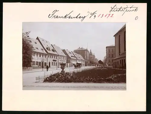 Fotografie Brück & Sohn Meissen, Ansicht Frankenberg i. Sa., Blick in die Humboldstrasse, Geschäfte Lauterbach, Glöckner