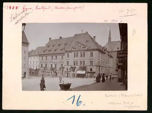 Fotografie Brück & Sohn Meissen, Ansicht Eger, Partie am Stadthaus, Wallenstein-Haus, Handlung Ernst Schröder