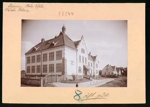 Fotografie Brück & Sohn Meissen, Ansicht Lohmen i. Sa., Partie an der Neuen Schule