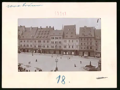 Fotografie Brück & Sohn Meissen, Ansicht Eger, Markt mit Geschäften A. C. Schupich, Joh. Kresse, Ed. Löwy, Aug. Frisch