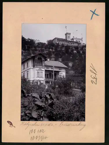 Fotografie Brück & Sohn Meissen, Ansicht Kötzschenbroda, Blick nach der Friedensburg mit Villa
