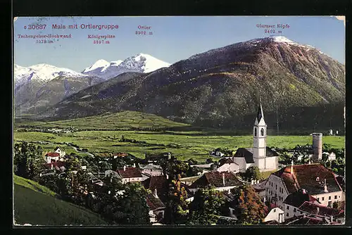 AK Mais, Ortsansicht mit Ortlergruppe