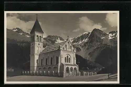 AK Sulden, Die Kirche mit Bergpanorama