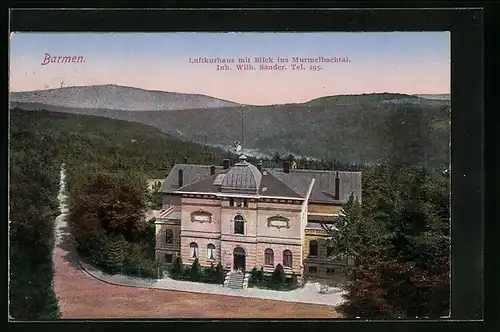 AK Barmen, Luftkurhaus mit Blick ins Murmelbachtal