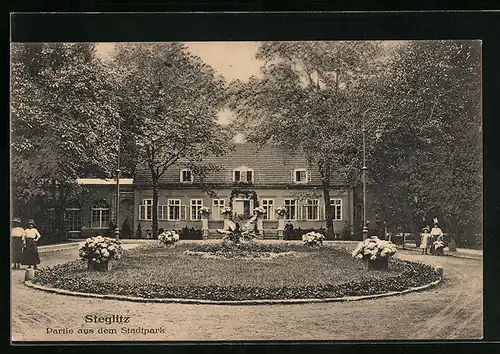 AK Berlin-Steglitz, Partie aus dem Stadtpark