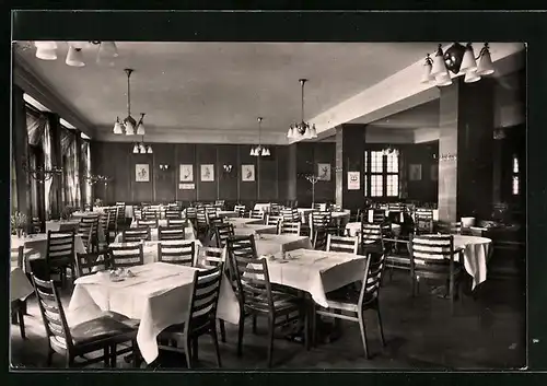 AK München, Gaststötte Spatenhaus in der Residenzstrasse 12, Innenansicht