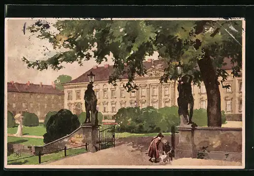 Künstler-AK Berlin, Schloss Bellevue im Tiergarten
