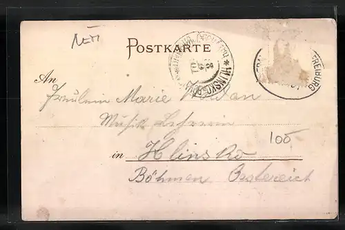 AK Offenburg, Strassenpartie mit Kiosk und Denkmal