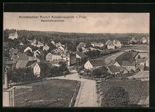 AK Klosterlausnitz i. Thür., Bahnhofsvorstadt mit Strassenpartie