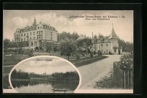 AK Schmeckwitz bei Kamenz i. Sa., Johannisbad Schmeckwitz, Handricksteich