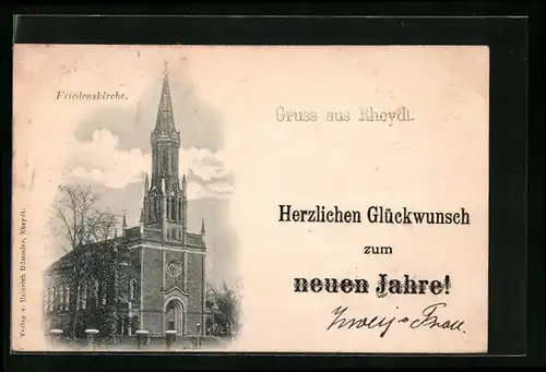 AK Rheydt, Friedenskirche, Neujahrsgruss