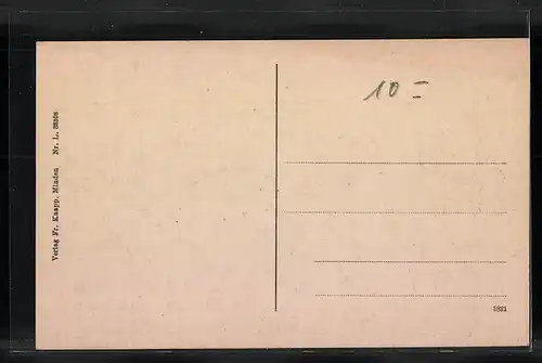 AK Minden i. W., Markt mit Geschäften