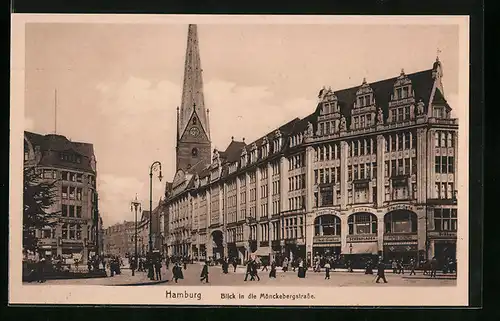 AK Hamburg, Blick in die Mönckebergstrasse
