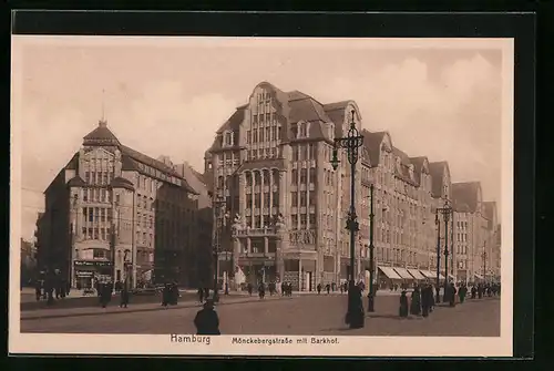 AK Hamburg, Mönckebergstrasse mit Barkhof