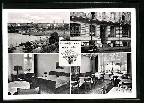 AK Hamburg-Neustadt, Hotel Lombardsbrücke, Alsterufer 11