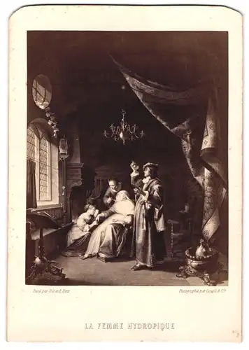 Fotografie Goupil & C., unbekannter Ort, Gemälde, La Femme Hydropique nach Gérard Dow, April 1875