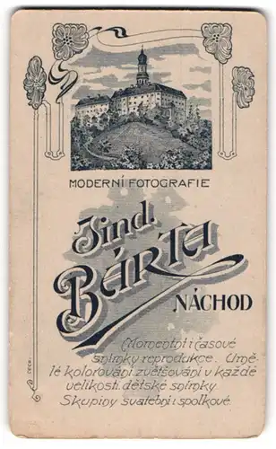 Fotografie J. Barta, Nachod, Schloss mit floraler Verzierung