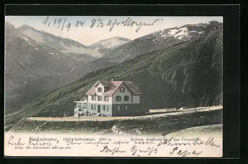 AK Furkastrasse /Ursernthal, Blick auf das Hotel Galenstock