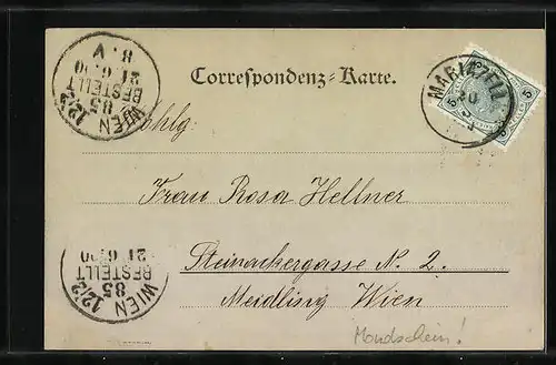 Mondschein-AK Maria-Zell, Blick zur Basilika