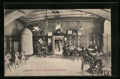 AK Admont, Gasthaus Stiftskeller, Grosse Weinstube, Innenansicht